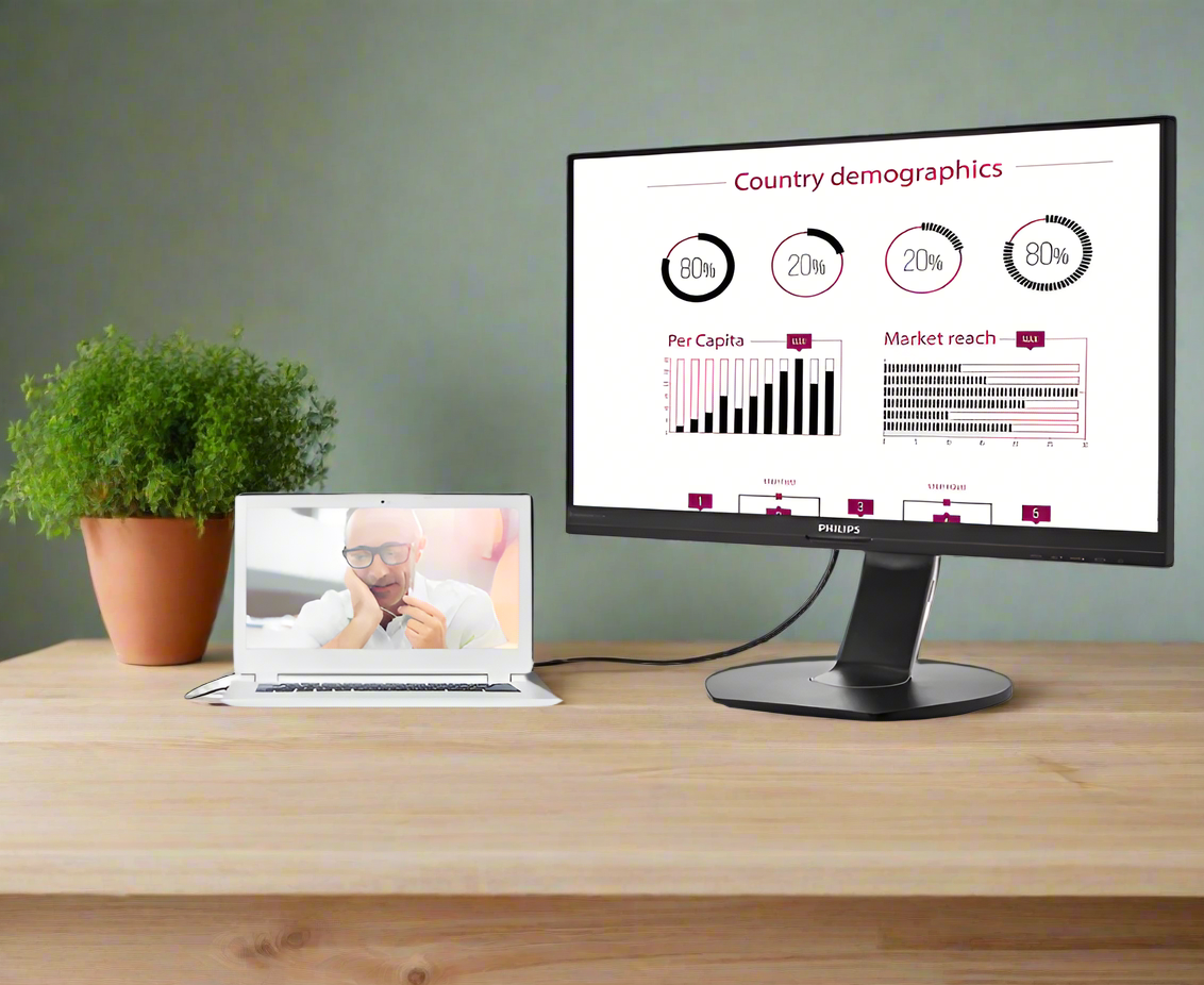 Philips Brilliance 241B7Q 24" LED Monitor Docking