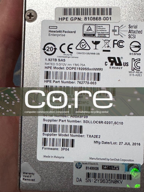 HPE   1.9TB SAS SSD